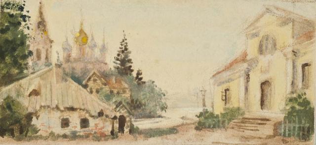 Самохвалов А.Н. Эскиз декорации к пьесе А.Н.Островского «Горячее сердце». 1943 Самохвалов А.Н. Эскиз декорации к пьесе А.Н.Островского «Горячее сердце». 1943